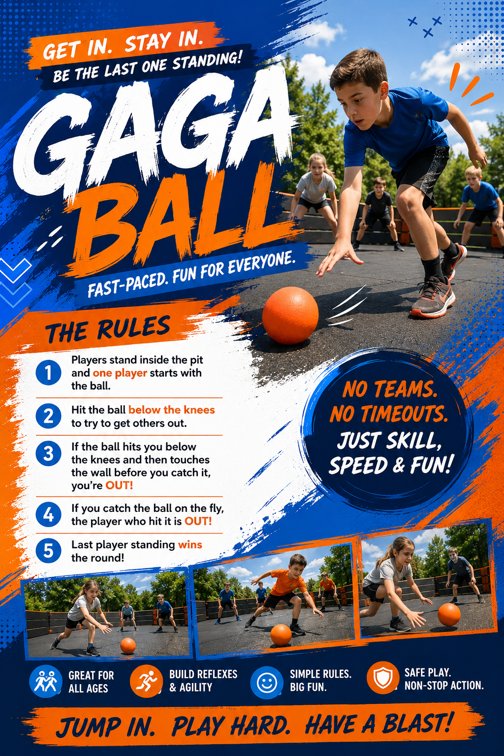 Gaga Ball rules of the match flyer